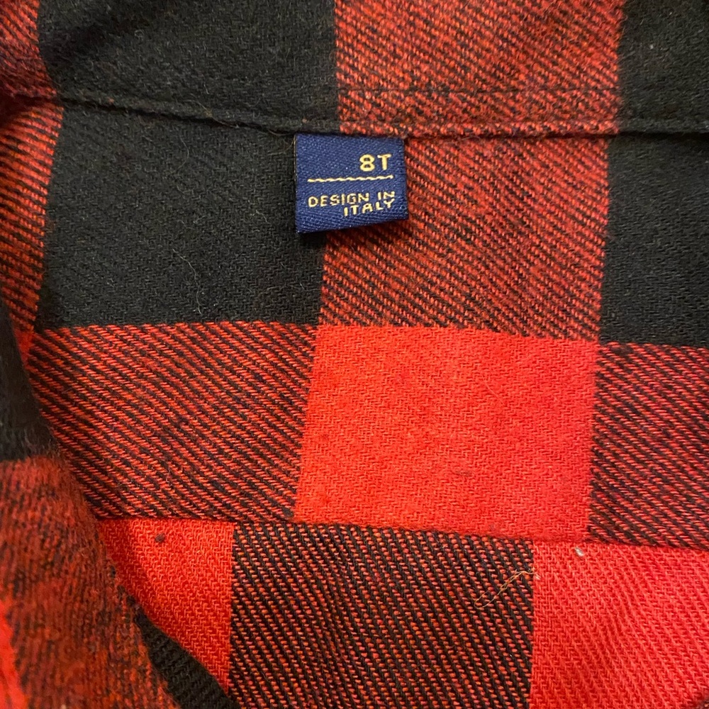 PLAID Long Sleeve button up shirt Red and black Boys size 8✨Like New✨ very nice - Picture 6 of 6